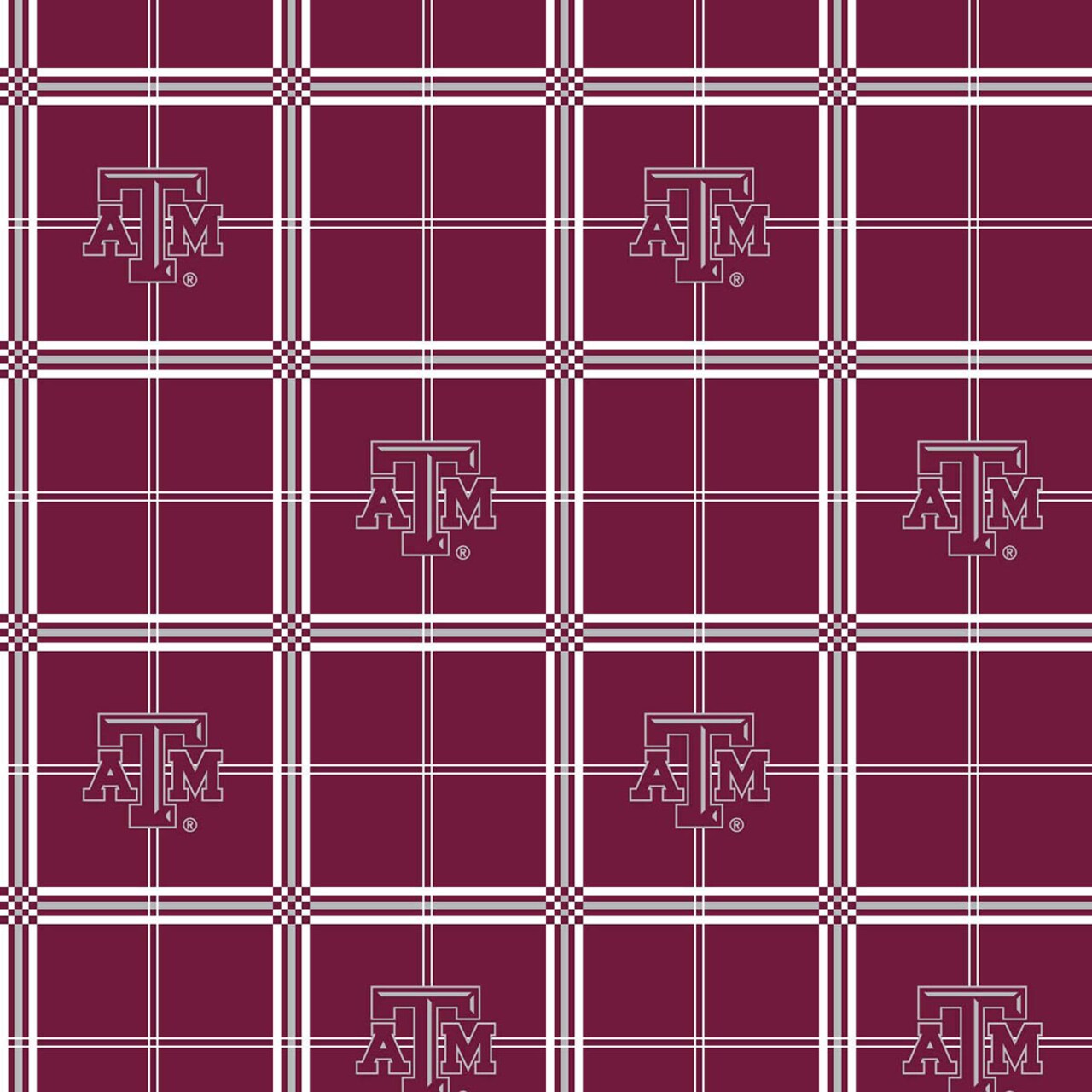 Sykel Enterprises-Texas A&M Flannel Fabric-Texas A and M Aggies Plaid Cotton Flannel Fabric